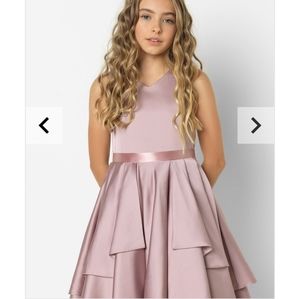 Dusty pink girls party dress